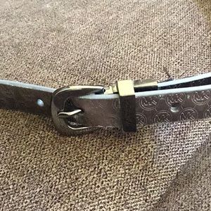 Leather grey/silver belt